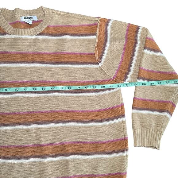 RSQ Womenβs Stripe Oversized Crewneck Sweater Size Mβ - Picture 5 of 7